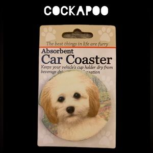 🆕 Absorbent Car Coaster - Cockapoo - Dog